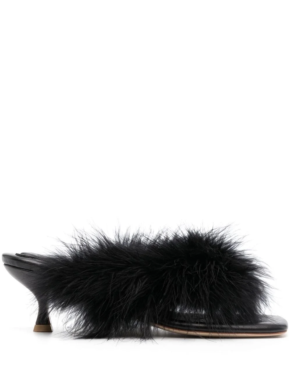 feathered slip-on sandals - 1