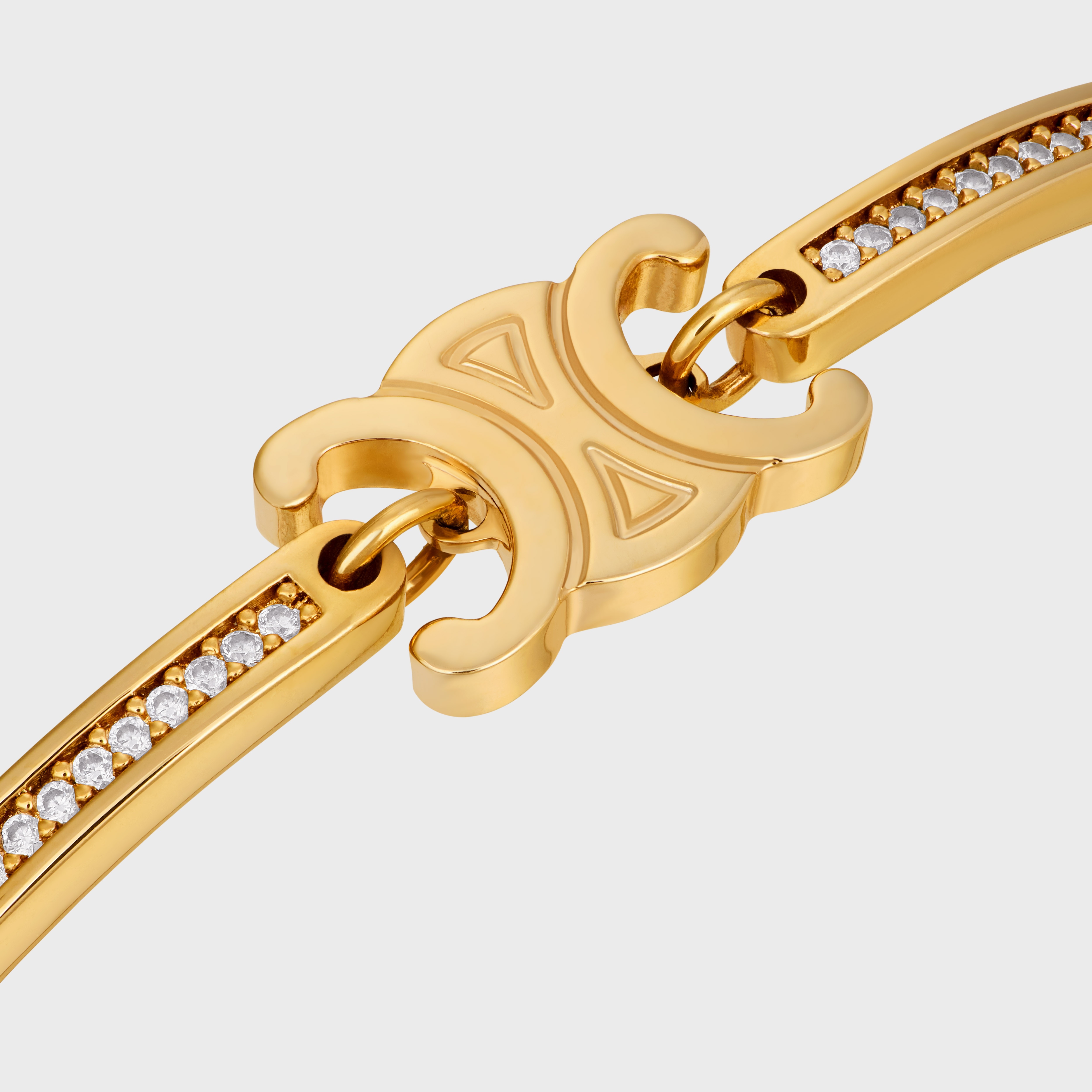 Triomphe Articulated Sparkle Bracelet in Strass and Brass with Gold Finish - 3