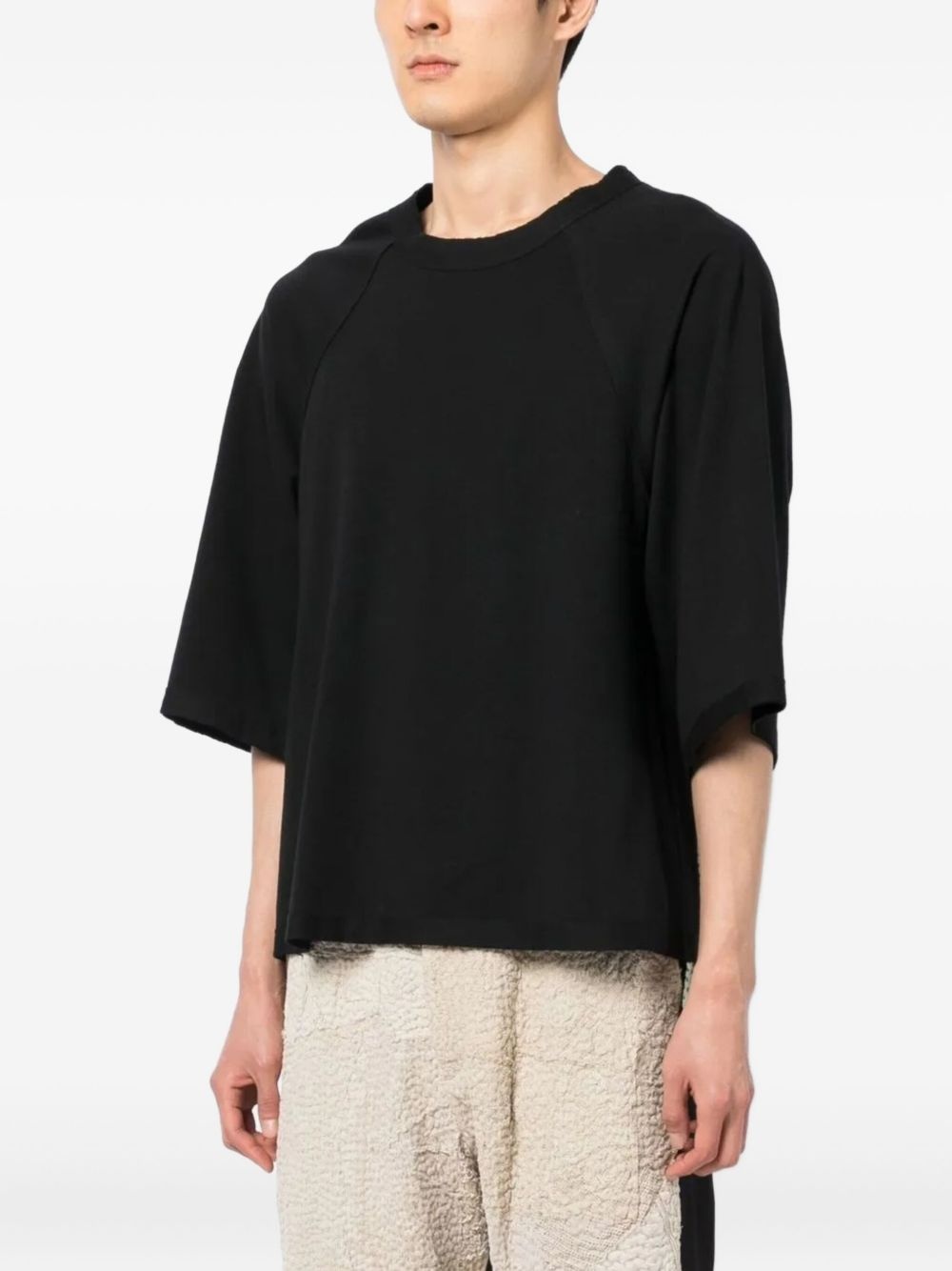 raglan-sleeve black T-shirt - 4