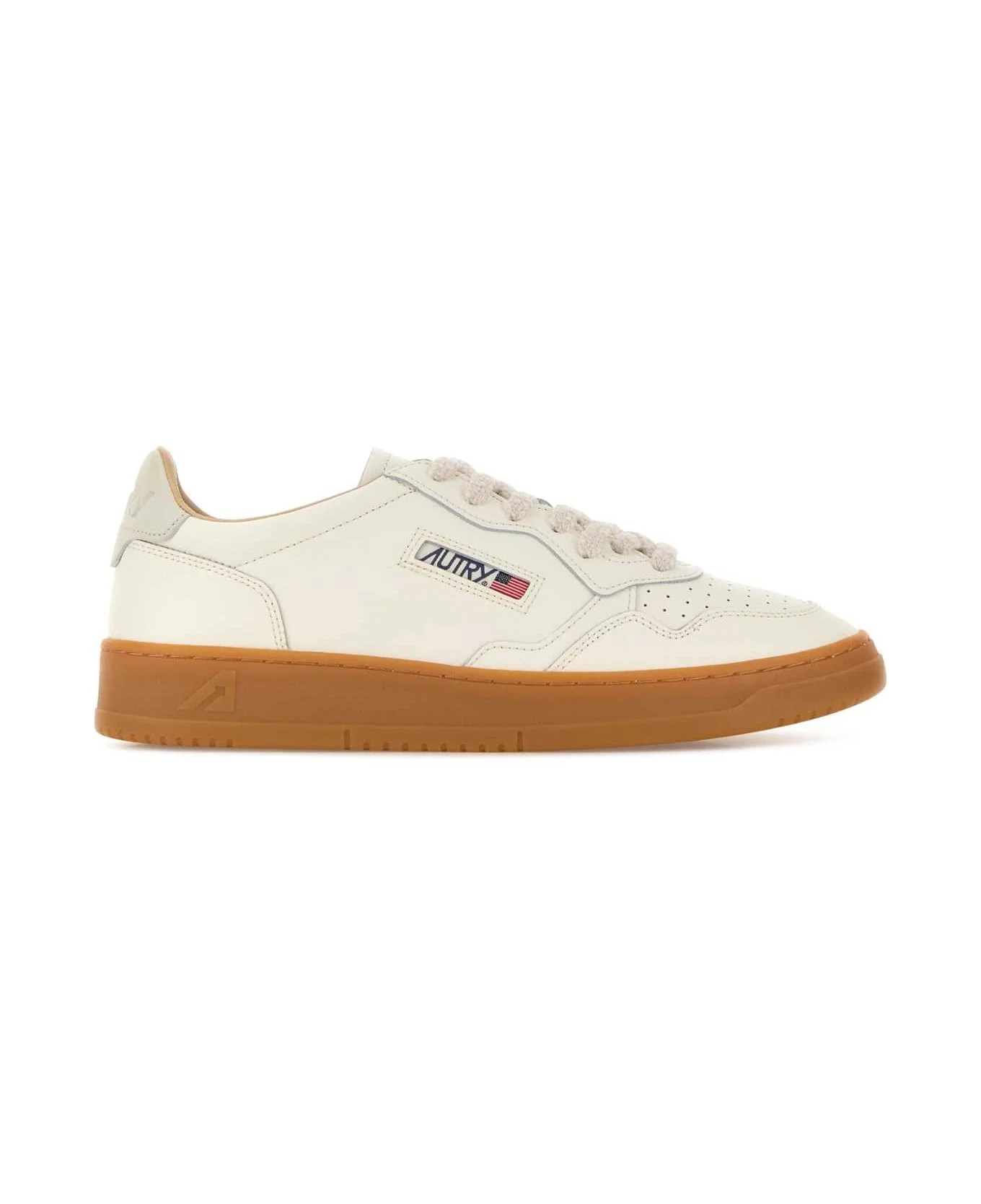 White Leather Medalist Sneakers - 1