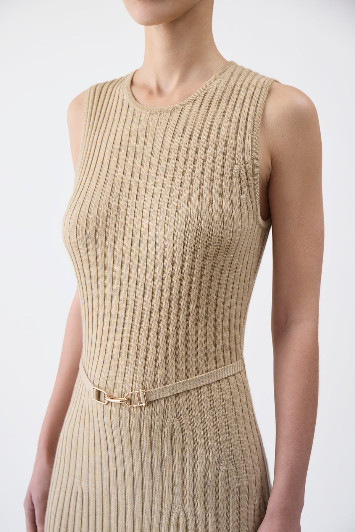 Meier Knit Dress in Hay Merino Wool Cashmere - 4