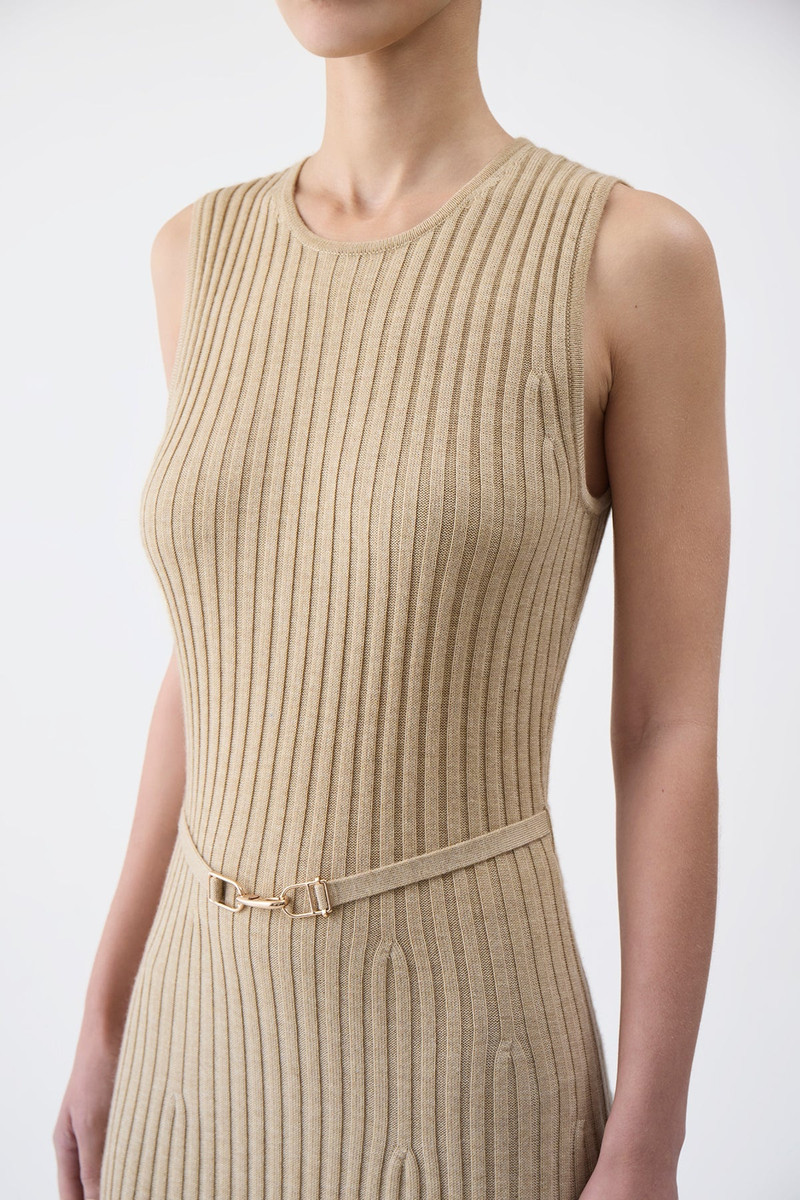 Meier Knit Dress in Hay Merino Wool Cashmere 4