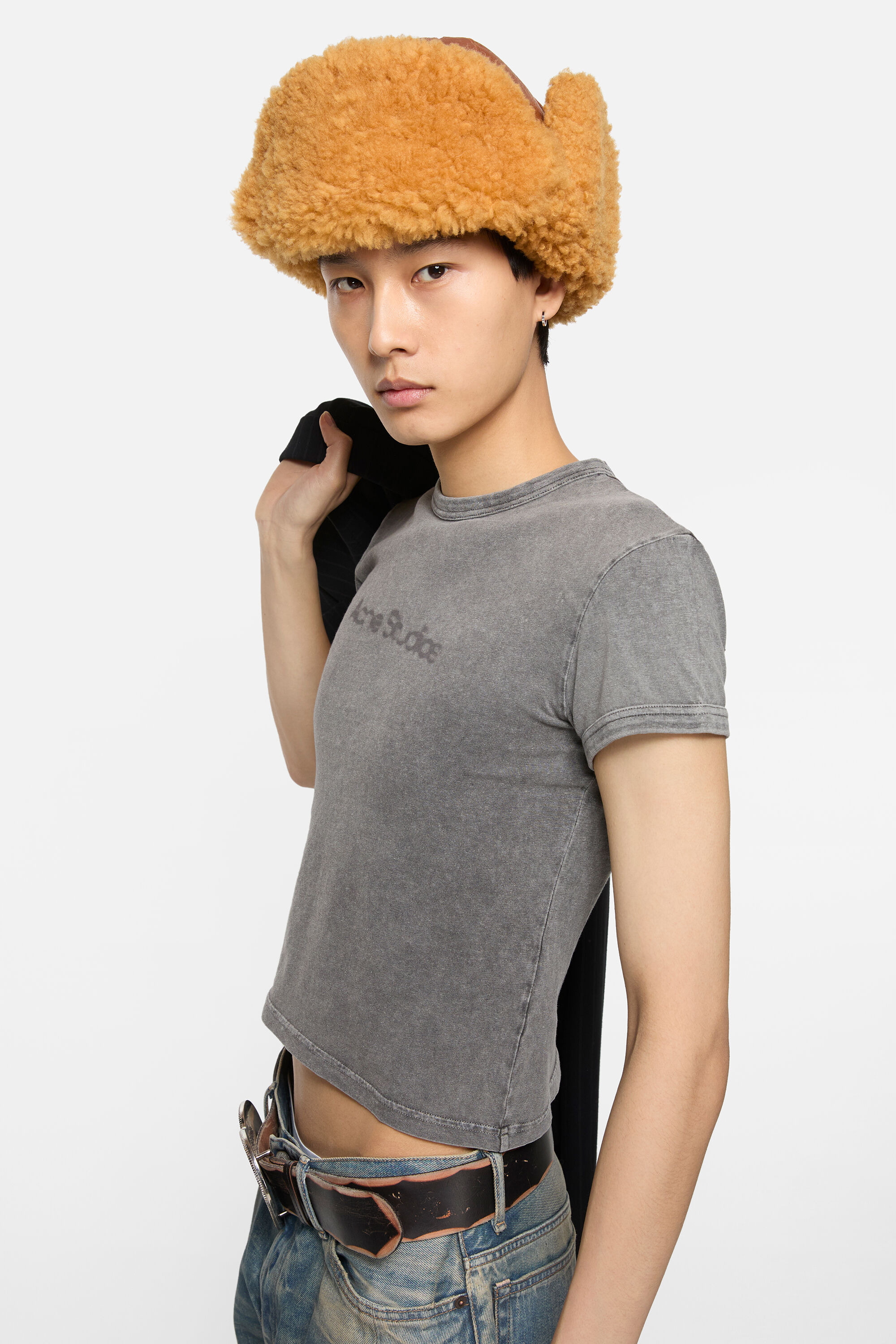 Shearling hat - Rust brown - 2