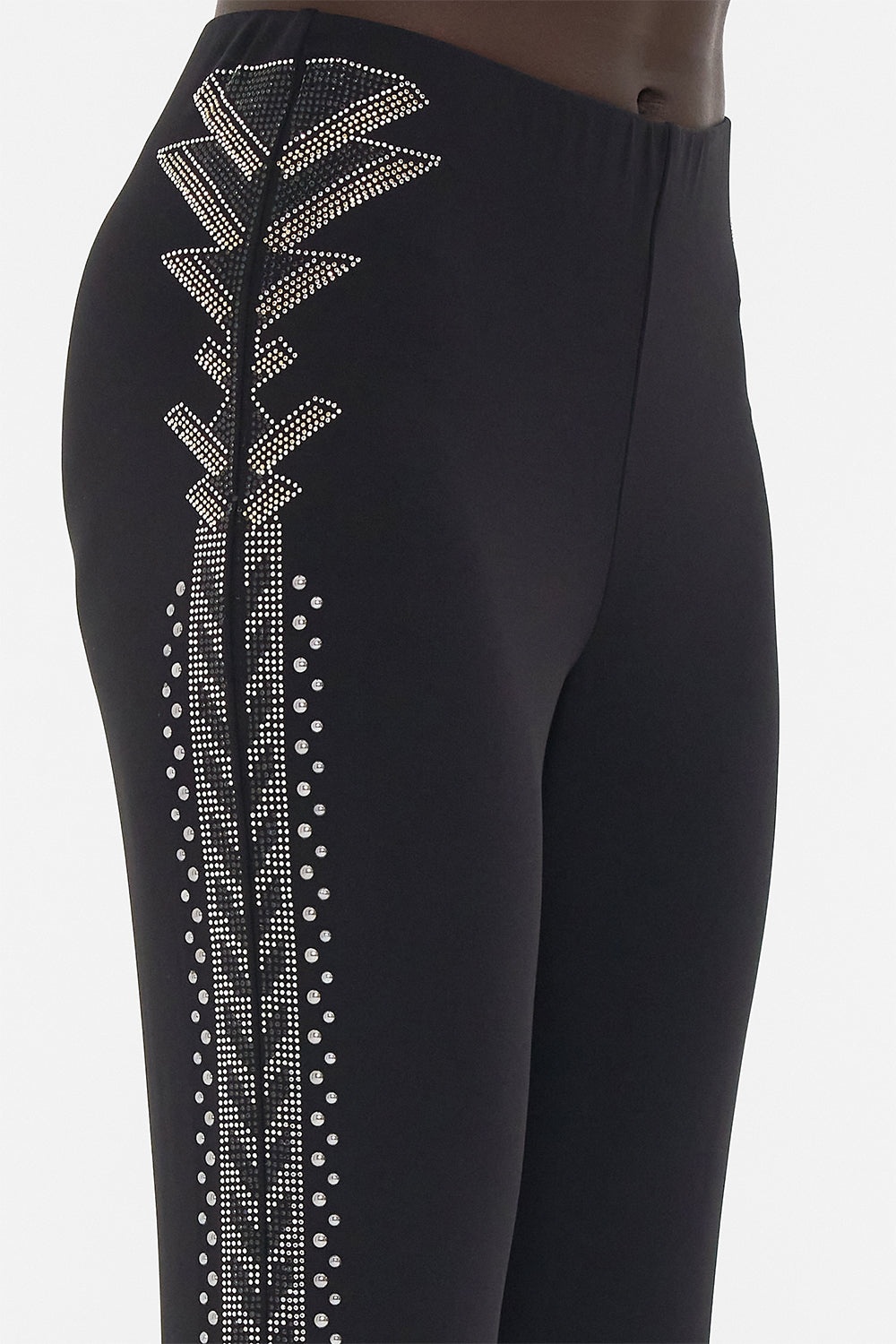 JERSEY FLARE PANT - BLACK/GOLD - 6