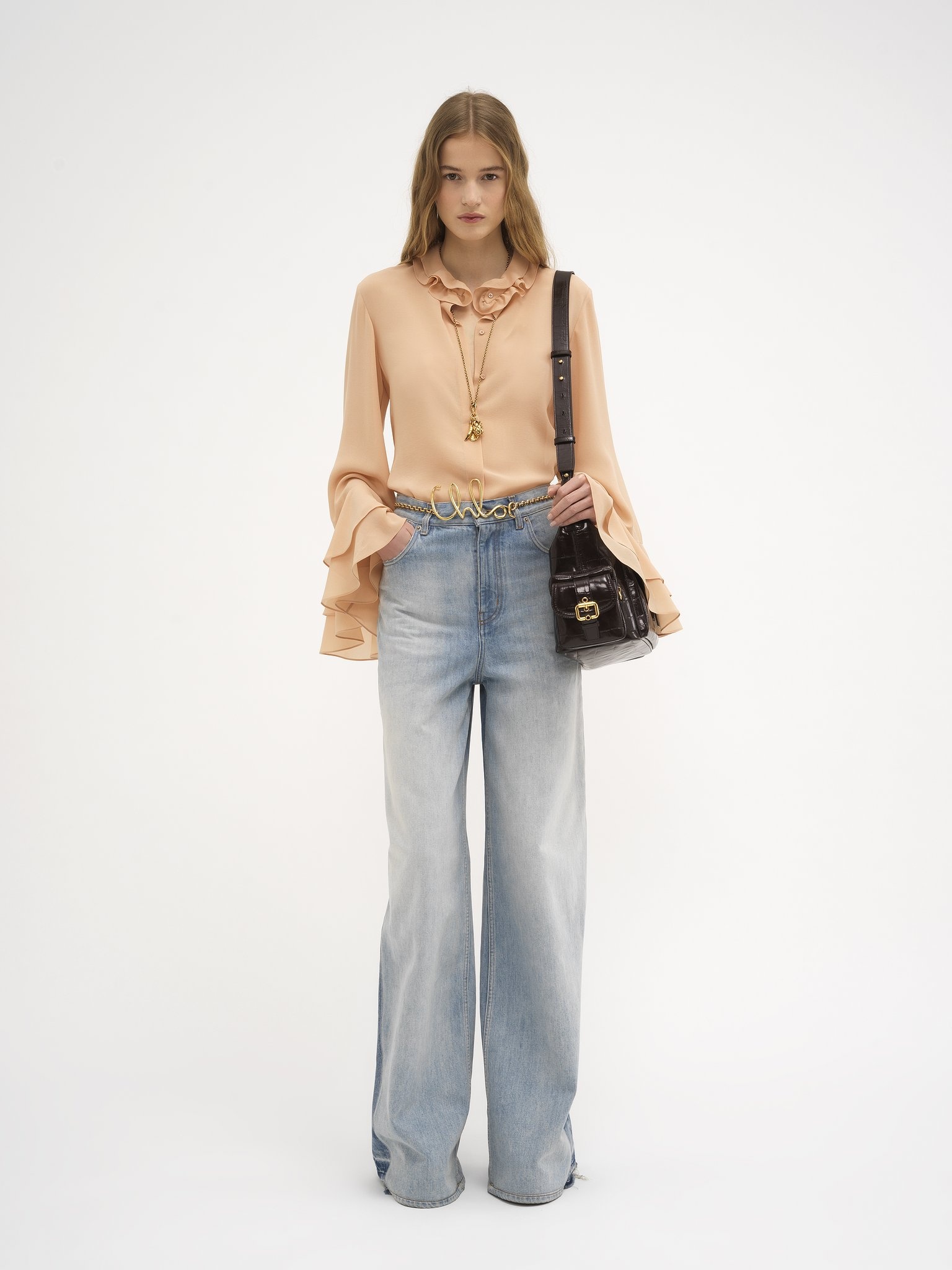 FLUID BLOUSE IN SILK GEORGETTE - 3