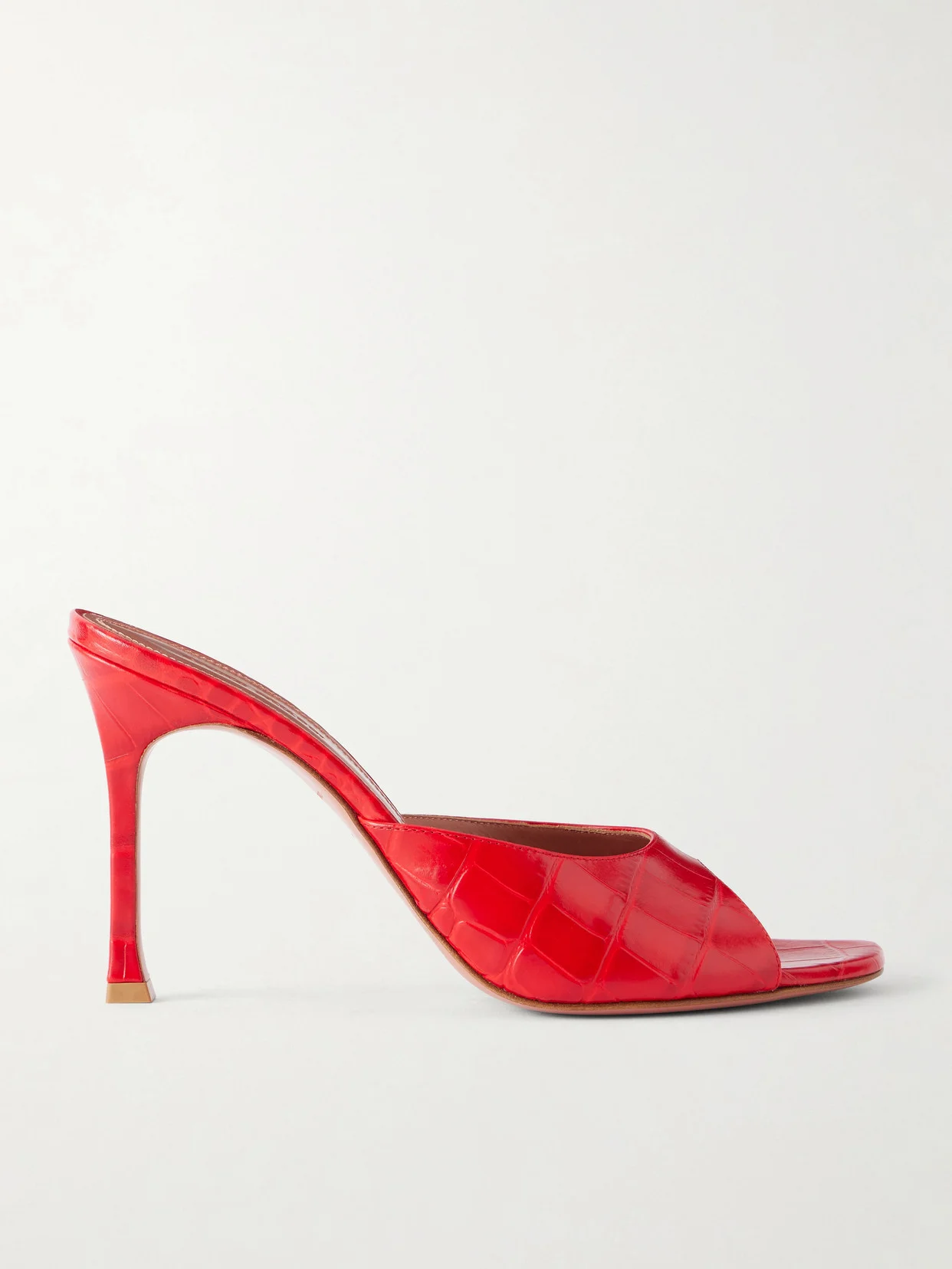 Alexa 95 Croc-effect Leather Mules - 1