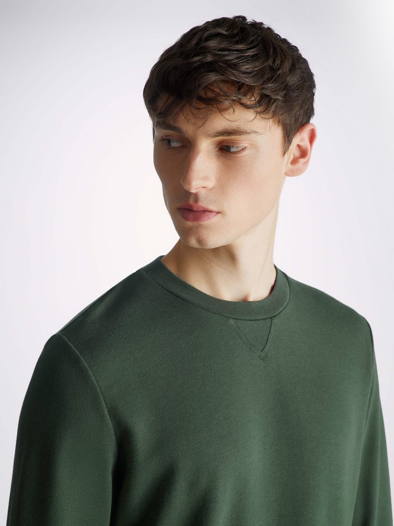 Men's Sweatshirt Quinn Cotton Modal Hunter Green - 2