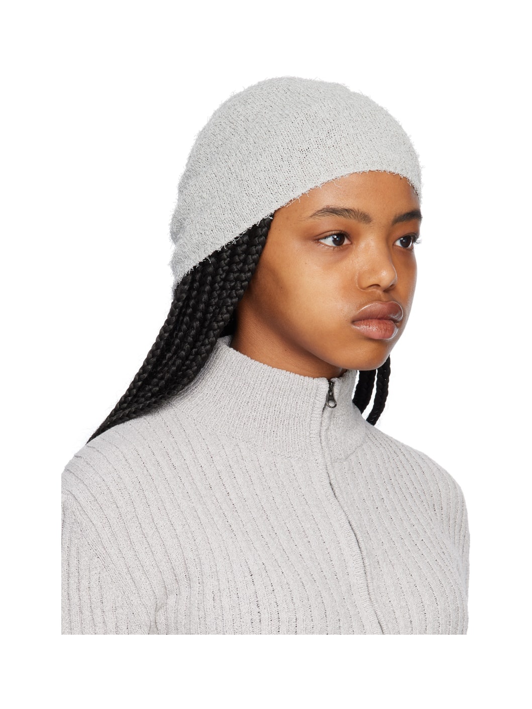 Gray Fancy Short Beanie - 2