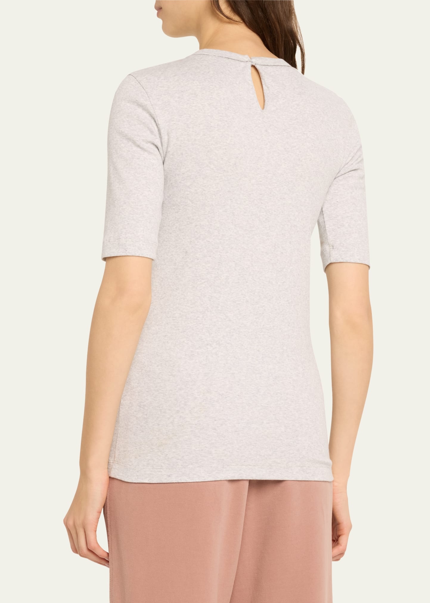 Monili Trim Rib Jersey T-Shirt - 3