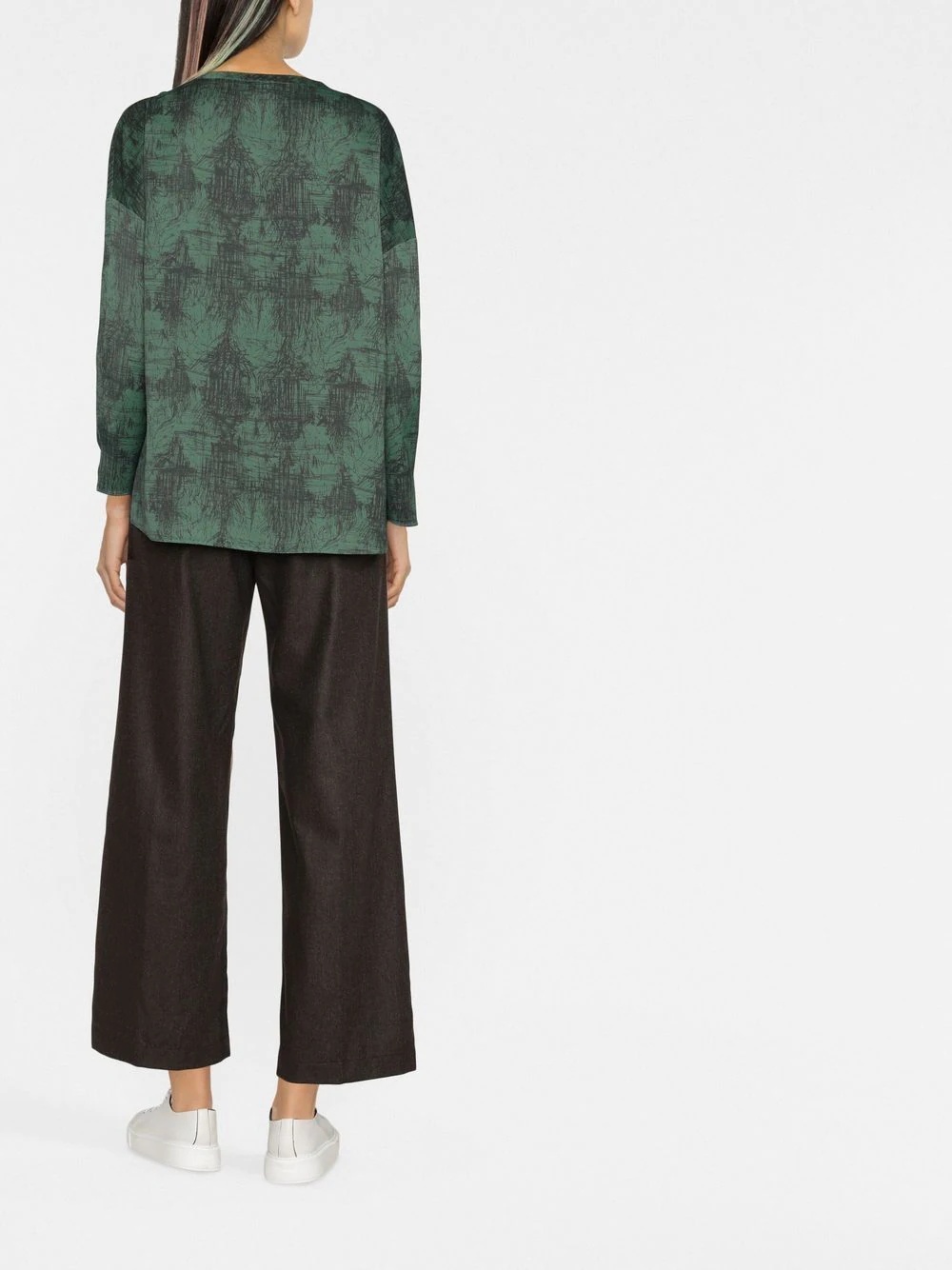 high-waist wide-leg trousers - 4