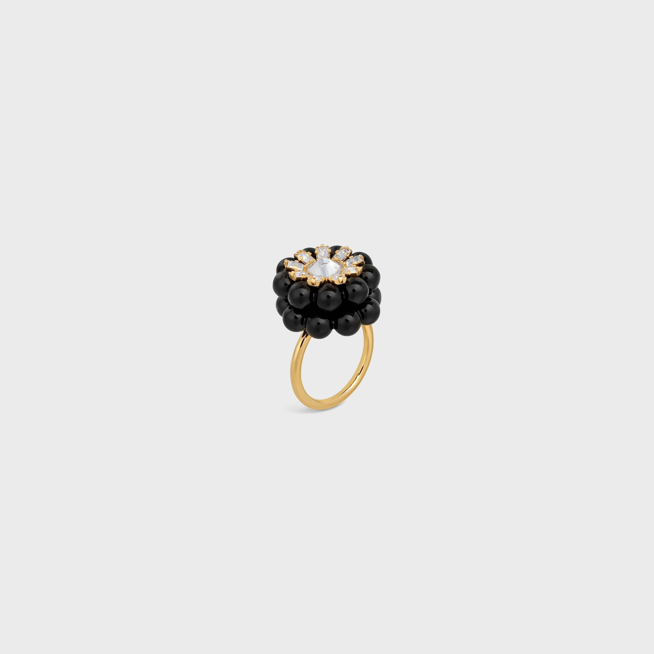 Celine Heirlooms Mûre Ring in Strass, Varnish and Brass with gold finish - 2