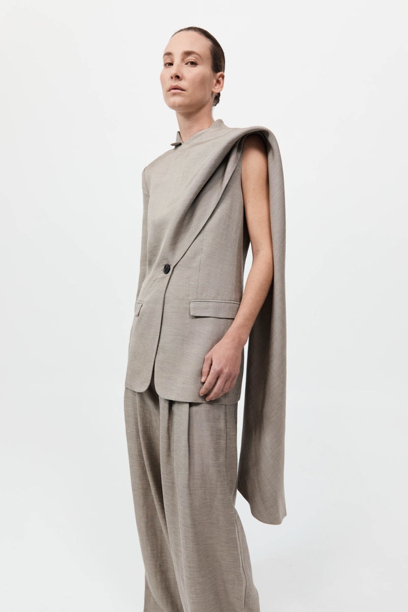 Melange Scarf Blazer - Rye - 5