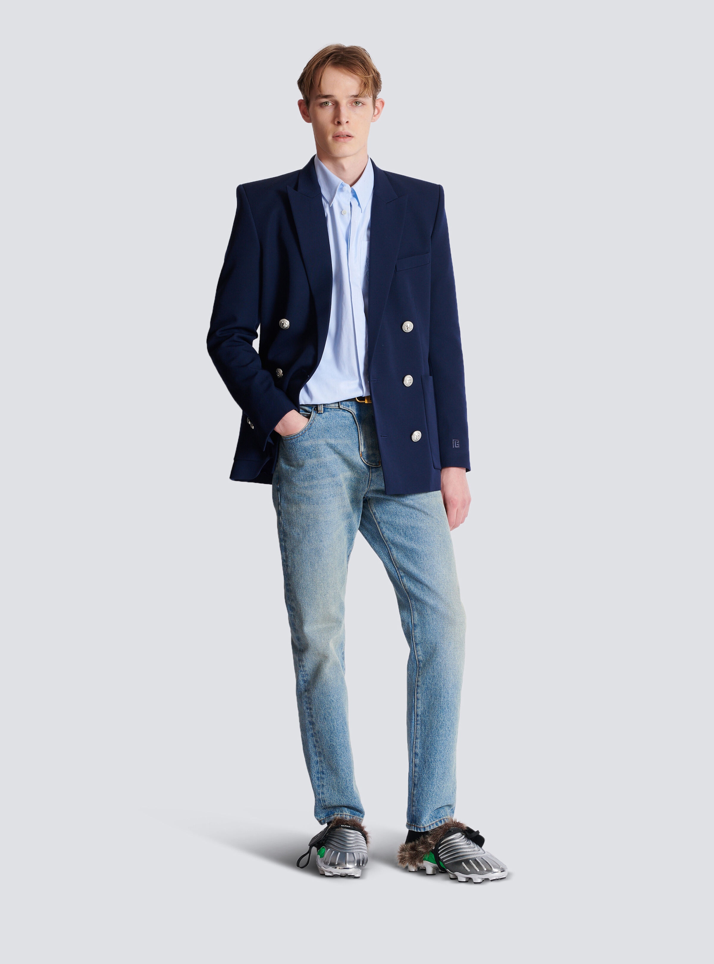 Balmain Écusson embroidered cotton shirt - 2