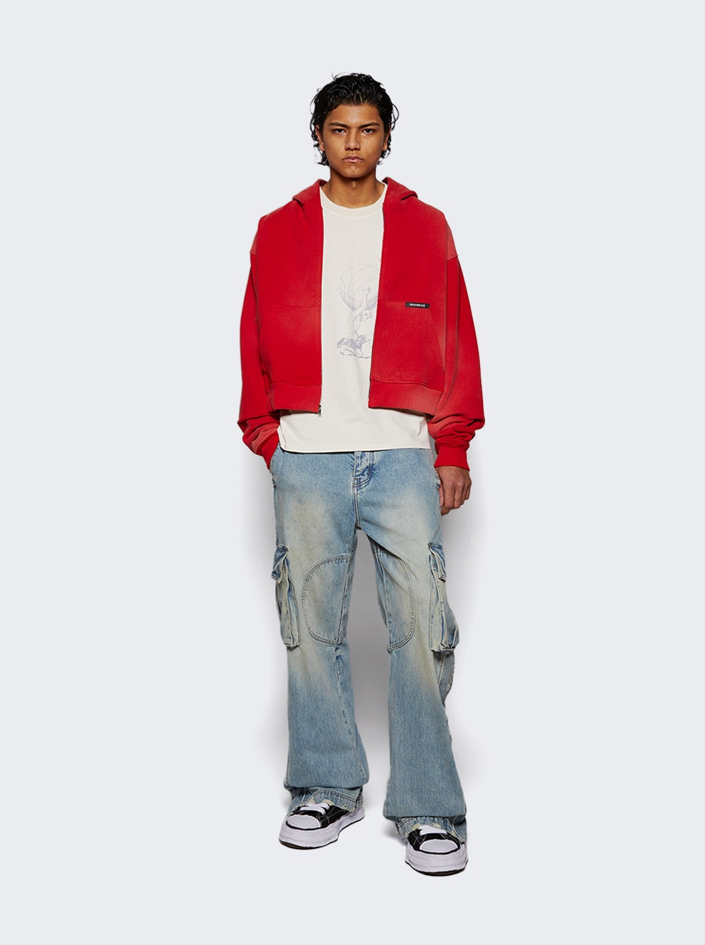 Sunfade Boxy Zip Up Hoodie Sundace Cherry - 2