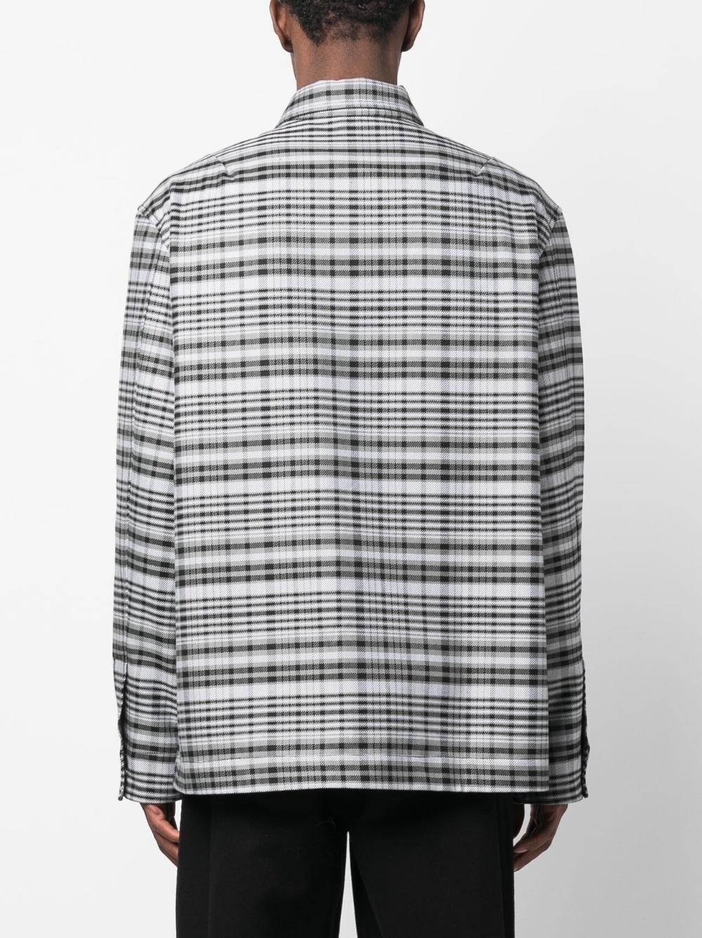zip-up checked jacket - 4