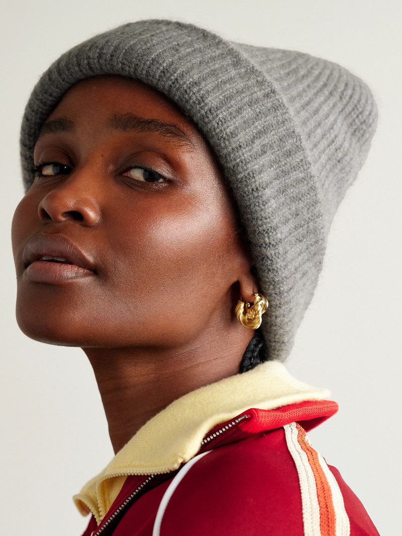 The Elder Statesman Watchman Ribbed Cashmere Beanie outlook