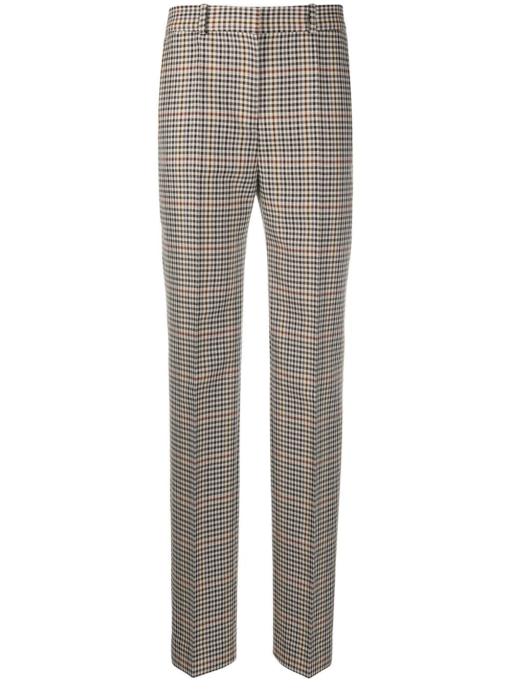 high-rise check trousers - 1