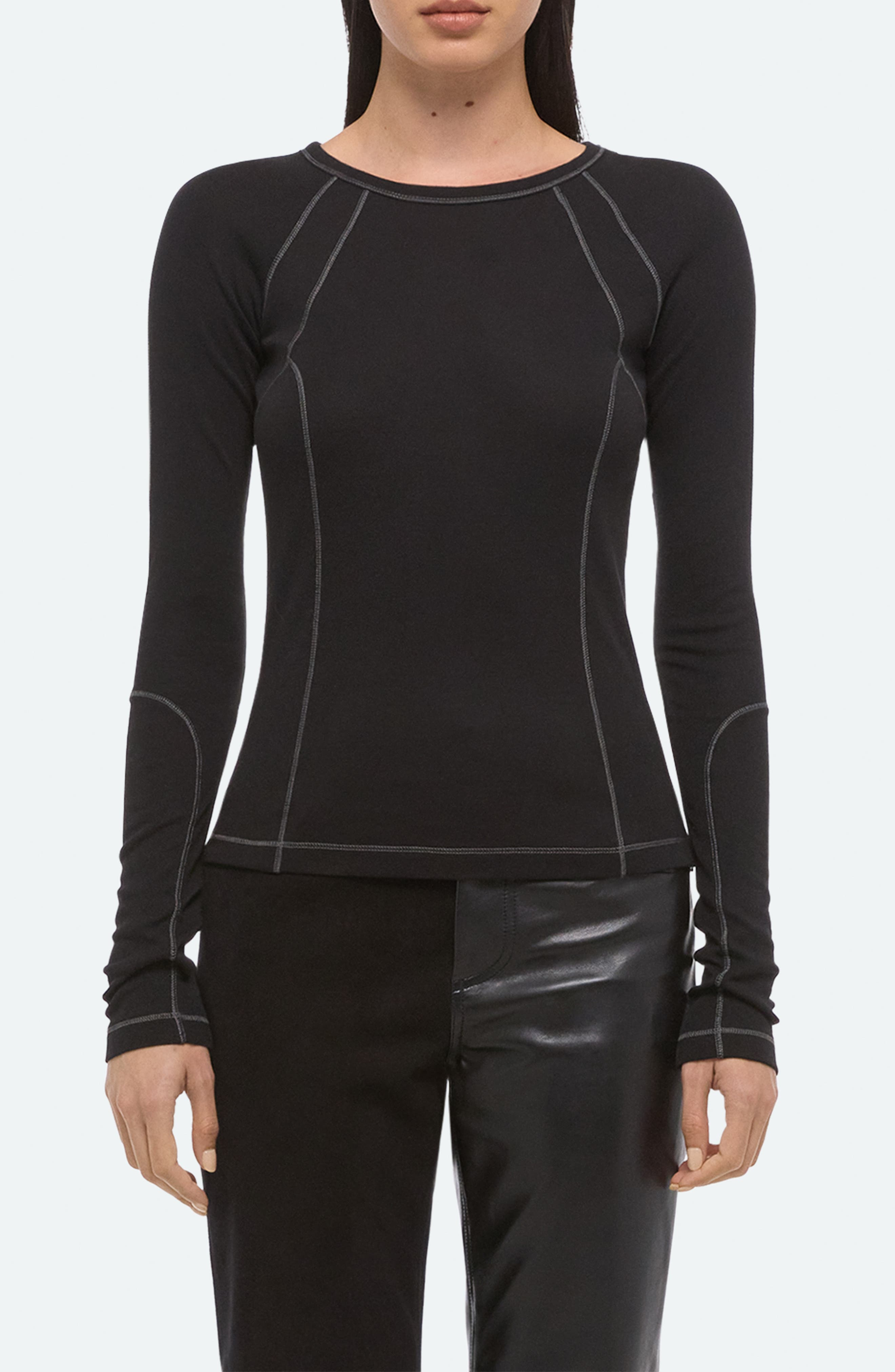 Helmut Lang BMX Raglan Top in Black at Nordstrom - 1