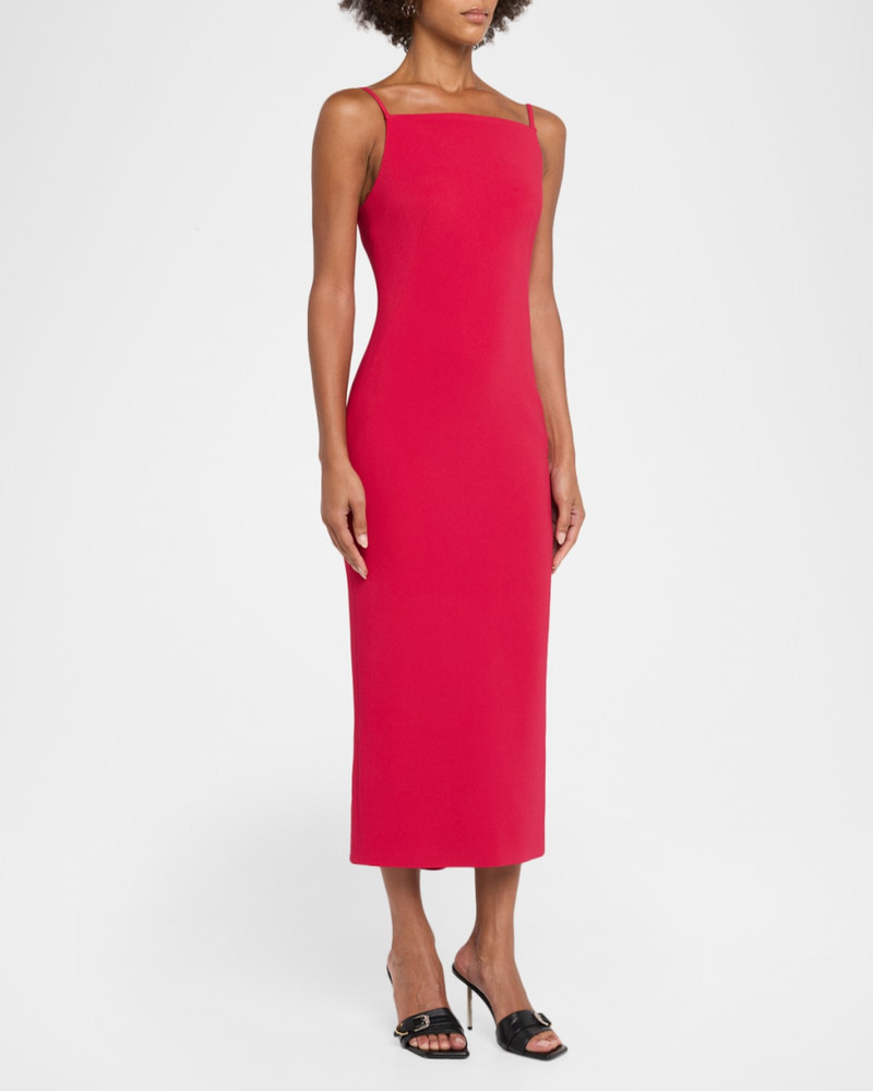 Sliced Square-Neck Sleeveless Midi Dress 4
