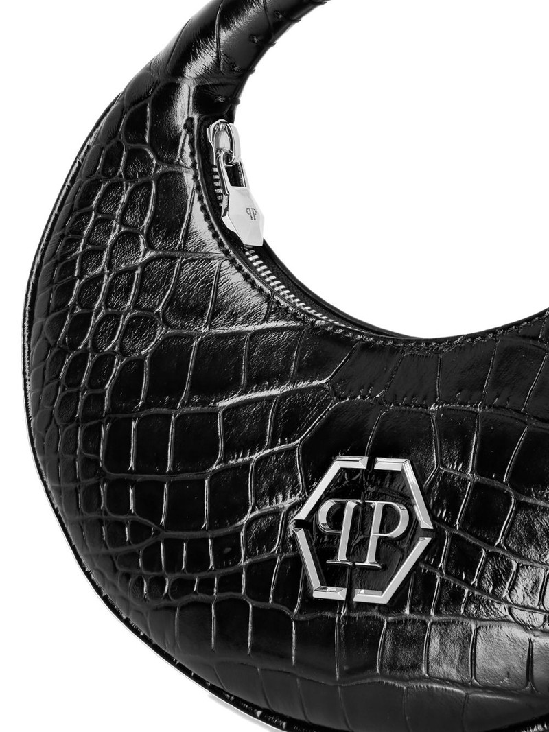 medium Moon crocodile-print clutch bag 4