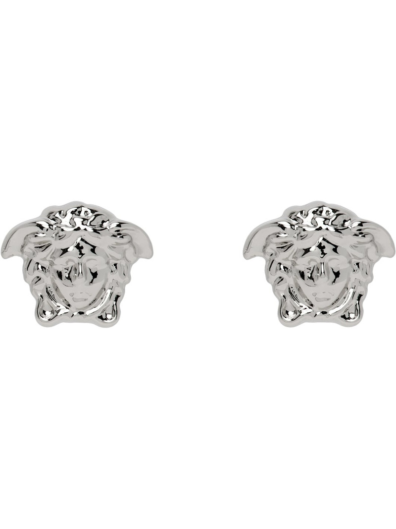 Silver Medusa Stud Earrings 1