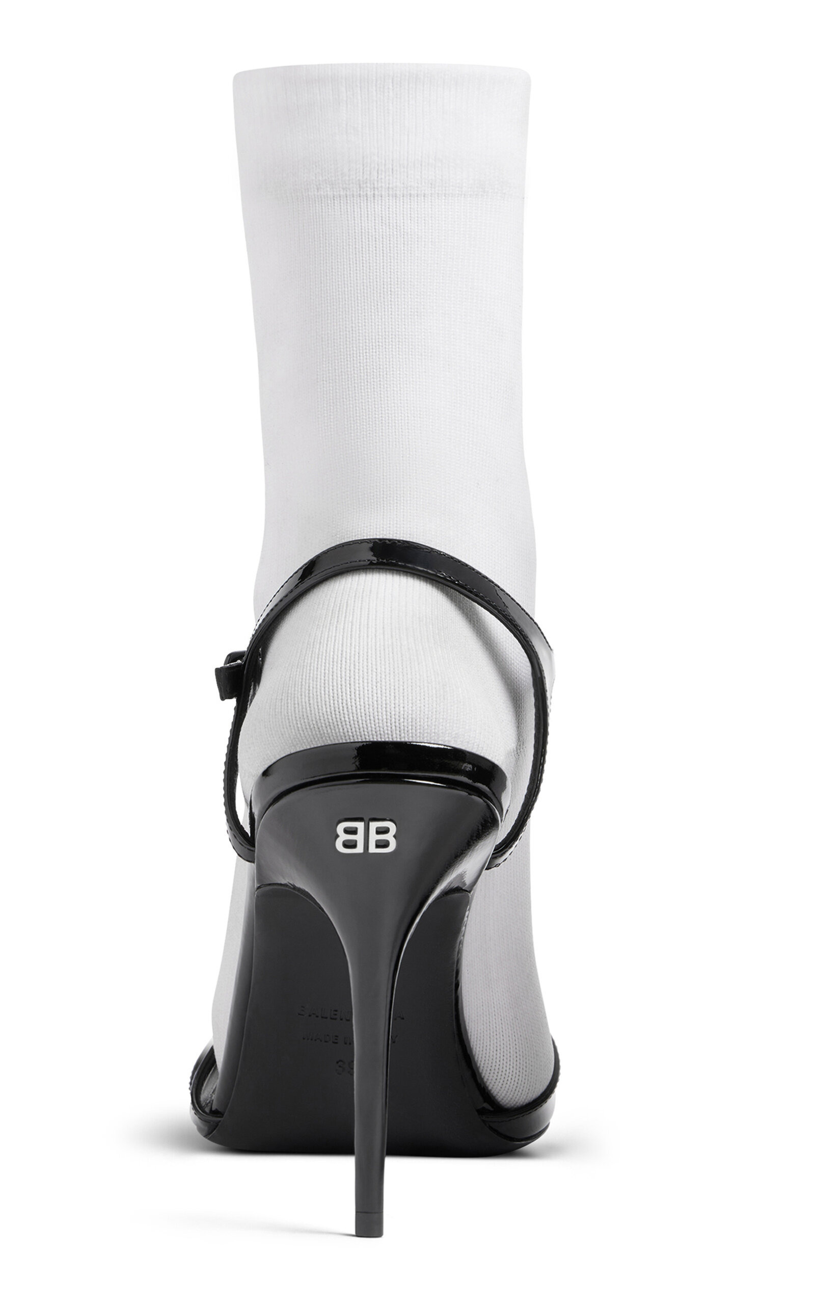 Avenue Patent Leather Sock Pumps black/white - 6