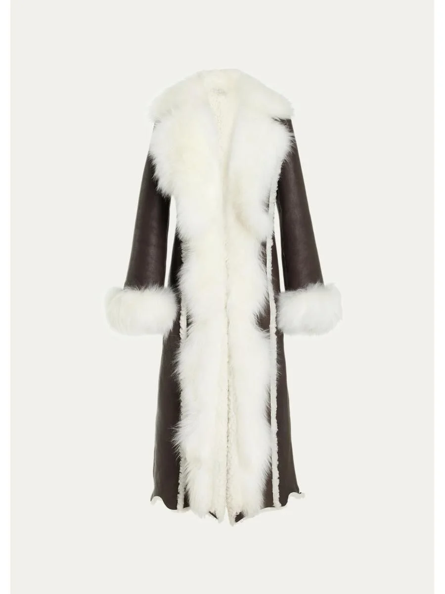 Prufrock Goat Shearling Long Coat - 1