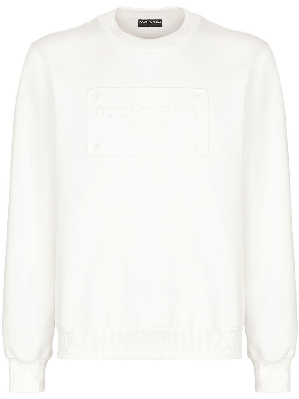 logo-embossed crew neck sweatshirt - 1