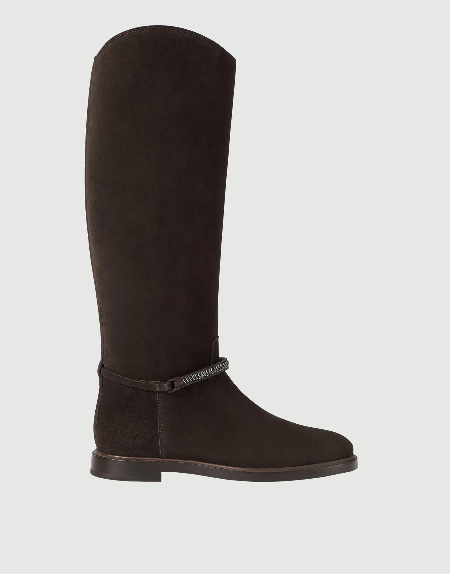 Suede boots with precious strap - 1