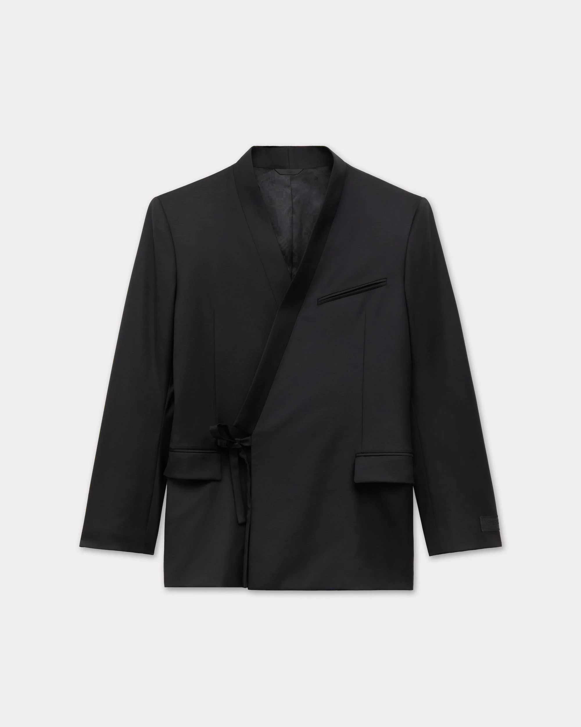 Double breasted tailored kimono jacket in virgin wool - 1