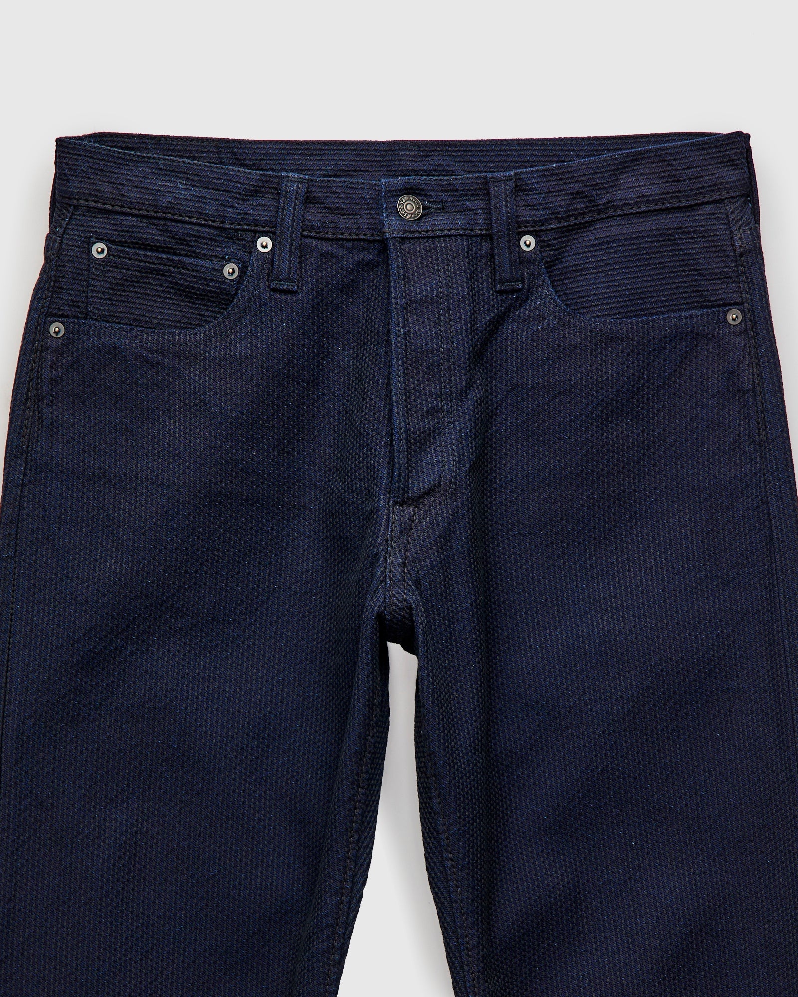 1178-ID Indigo x Black Sashiko Denim - Regular Straight Fit - 5