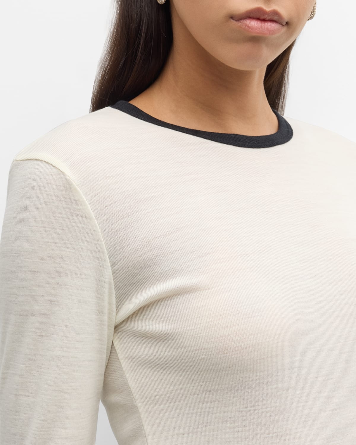 Two-Tone Long-Sleeve Merino Wool T-Shirt - 4