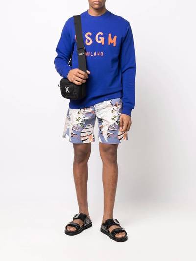 MSGM logo-print cotton sweatshirt outlook