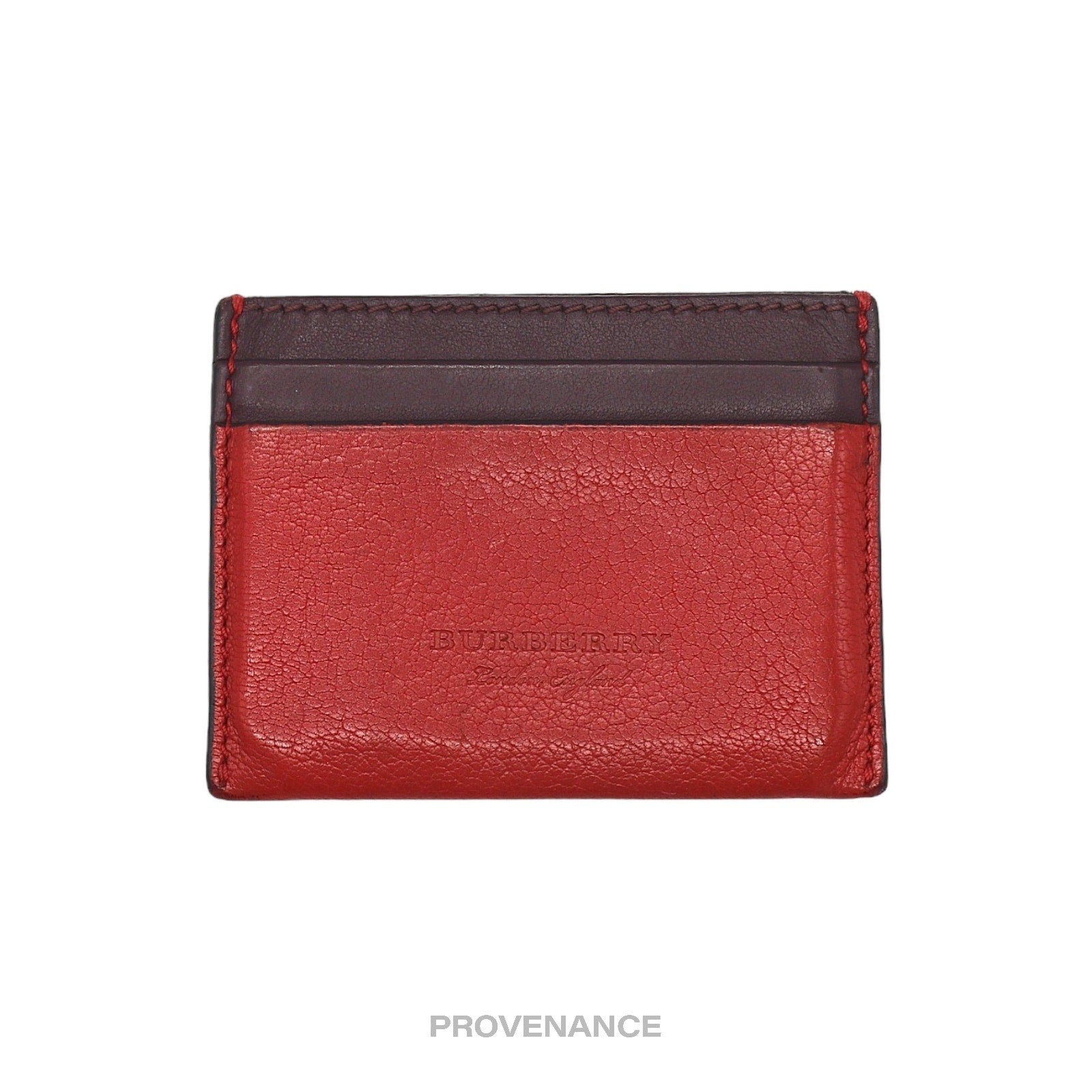 Burberry Card Holder Wallet - Red Patchwork Leather - 1