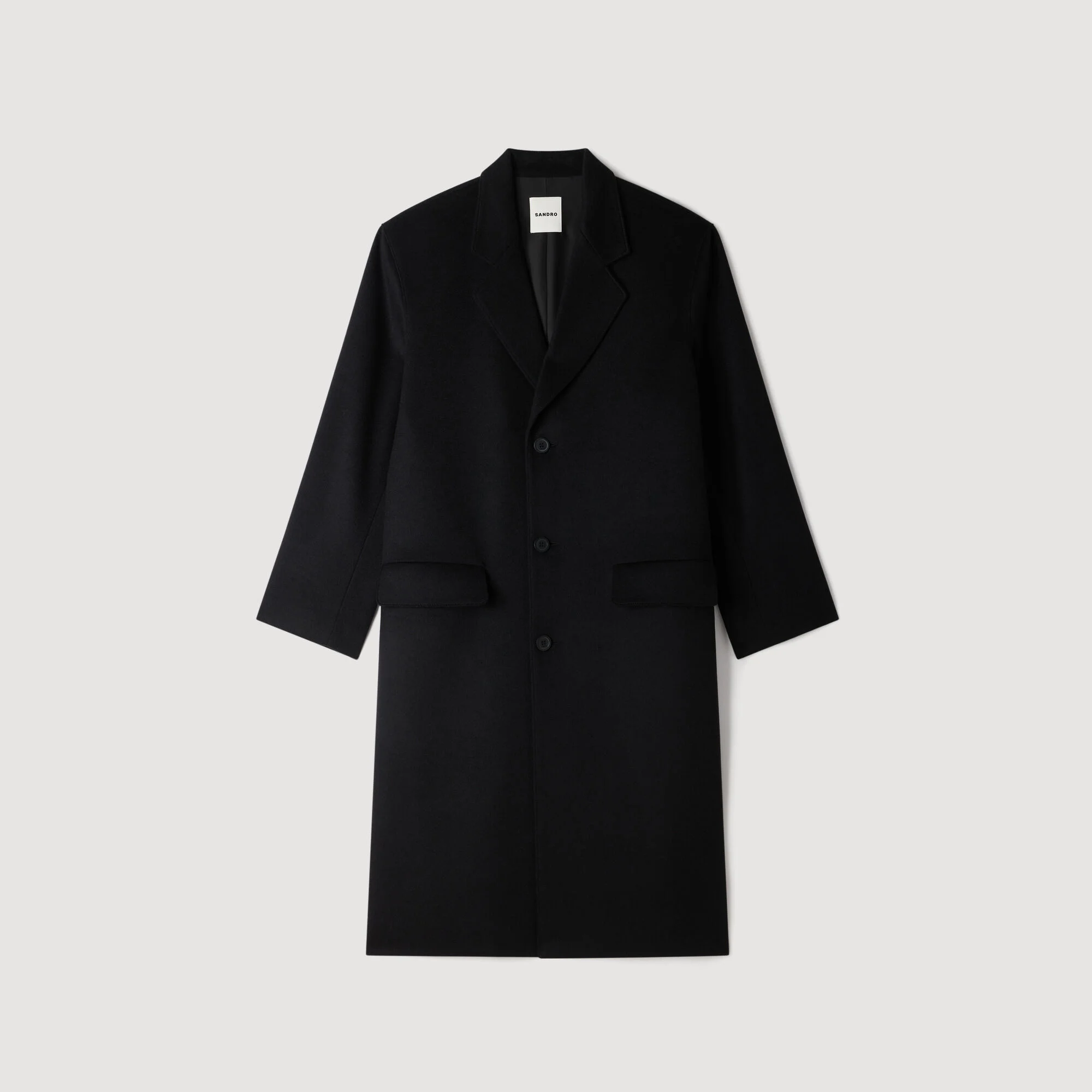 LONG WOOL AND CASHMERE COAT - 1