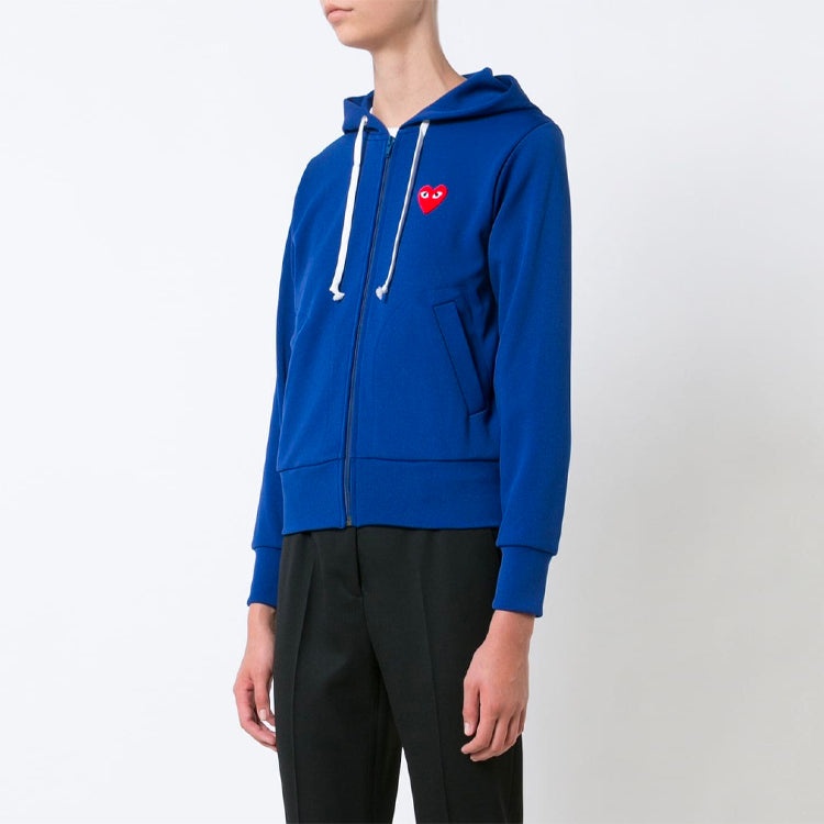 COMME des GARCONS PLAY Red Heart Zip Up Hoodie 'Blue' AZ-T172-051-2 - 3
