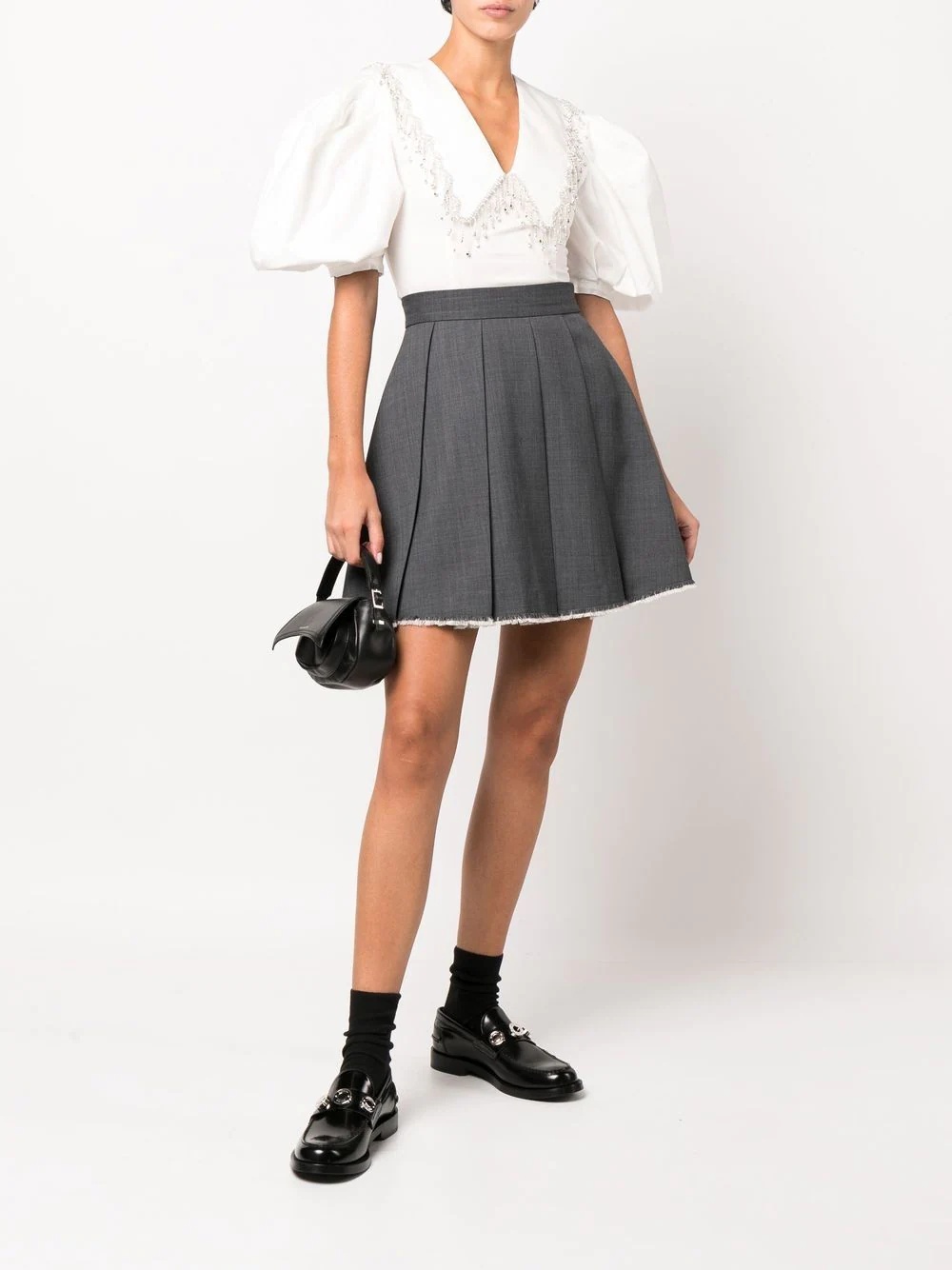 pleated A-line skirt - 2