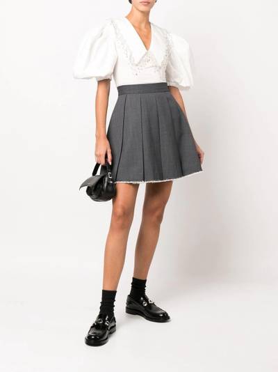 SHUSHU/TONG lace-embellished sleeveless cardigan - Black