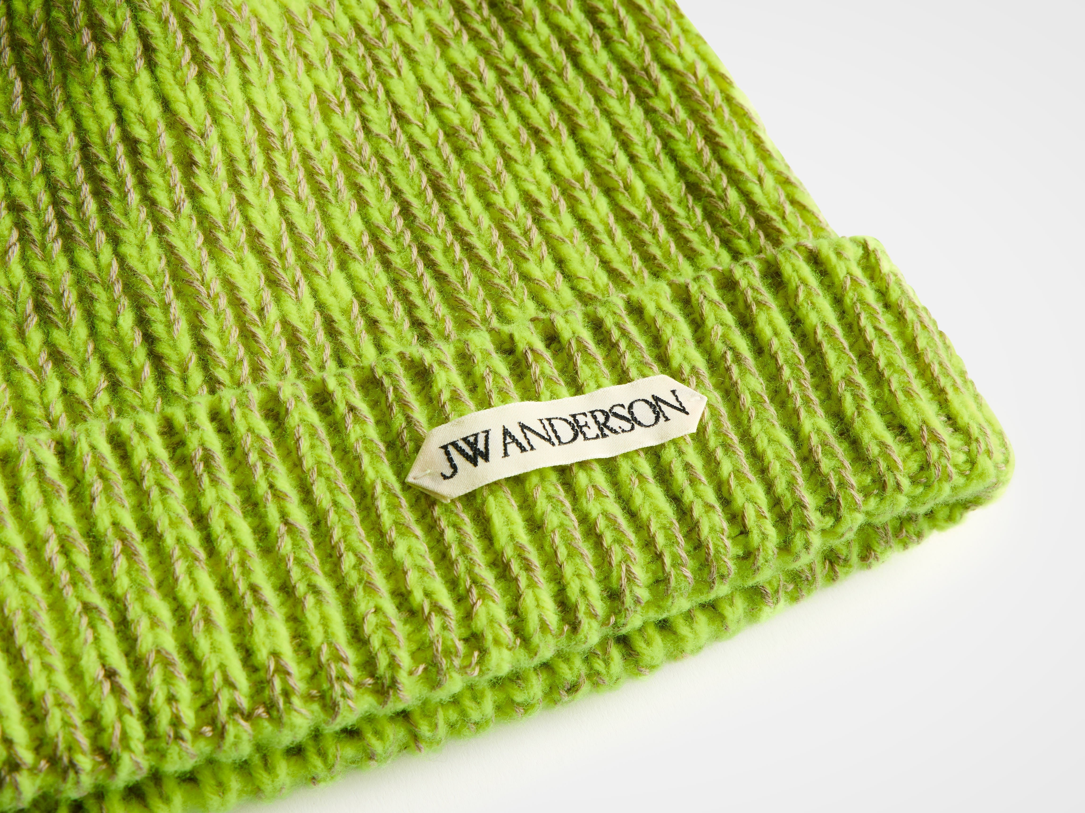 MOULINE BEANIE HAT IN NEON YELLOW - 3
