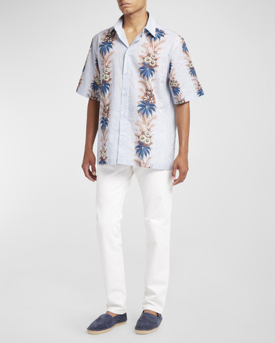 Etro Men's Floral Stripes Button-Down Shirt outlook