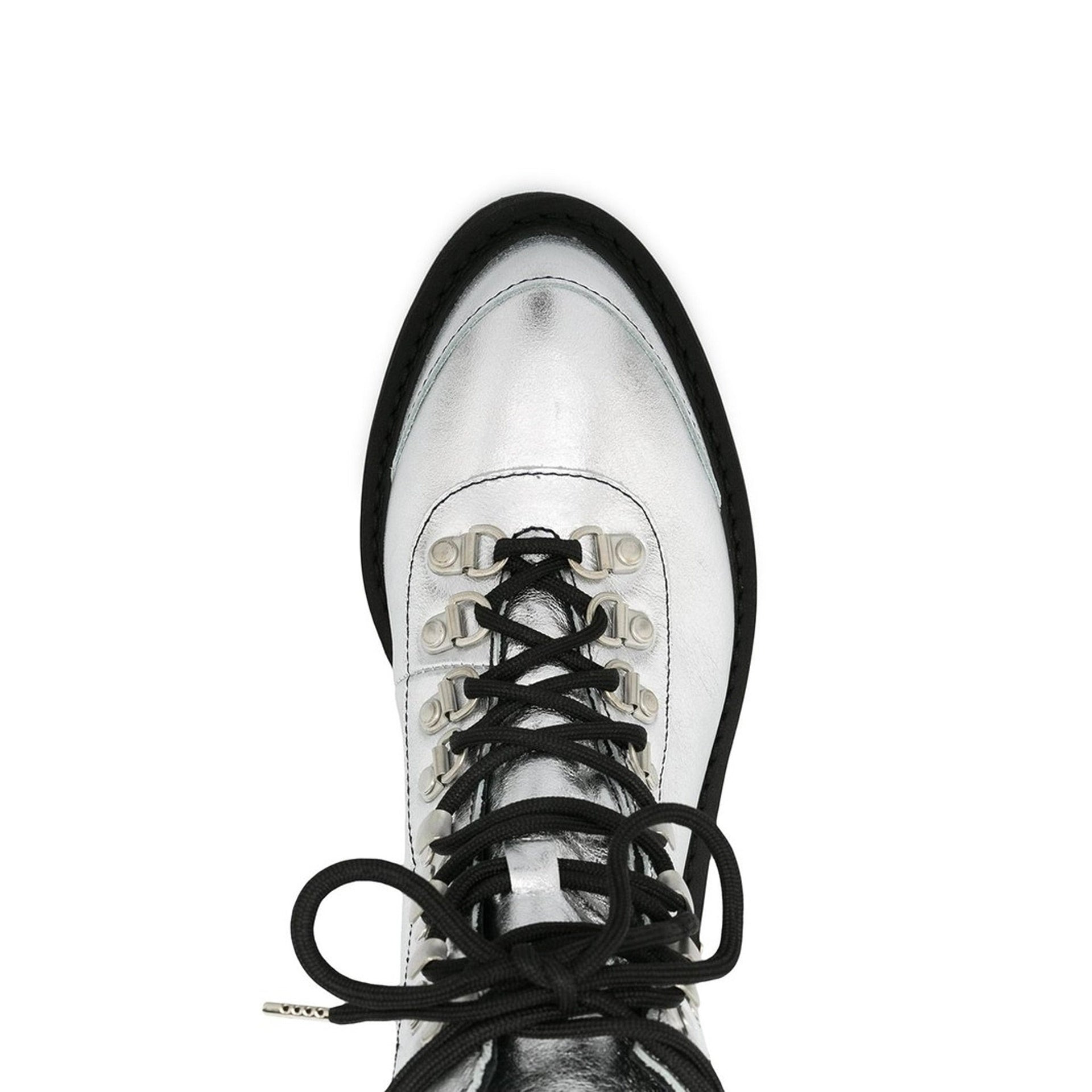 Off-White Metallic Finish Ankle Boots Women - 4