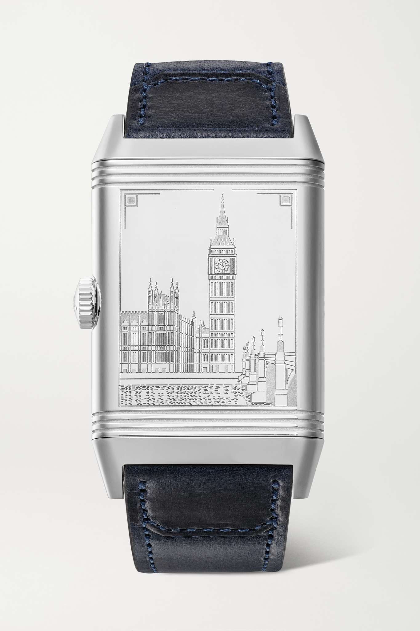 Reverso Classic London Limited Edition Hand-Wound 45.6mm stainless steel, canvas and leather watch - 8