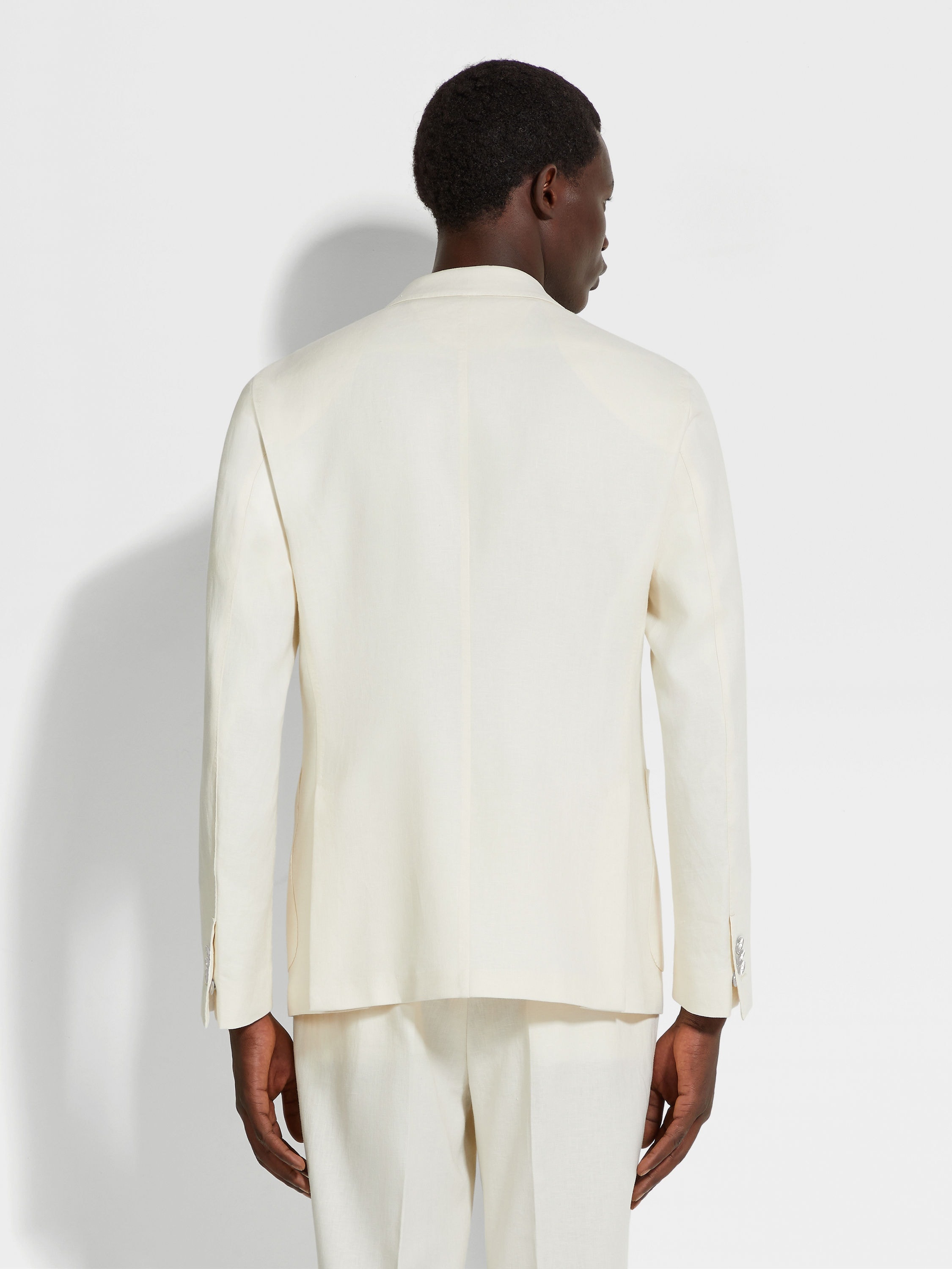 WHITE OASI LINO SHIRT JACKET - 5