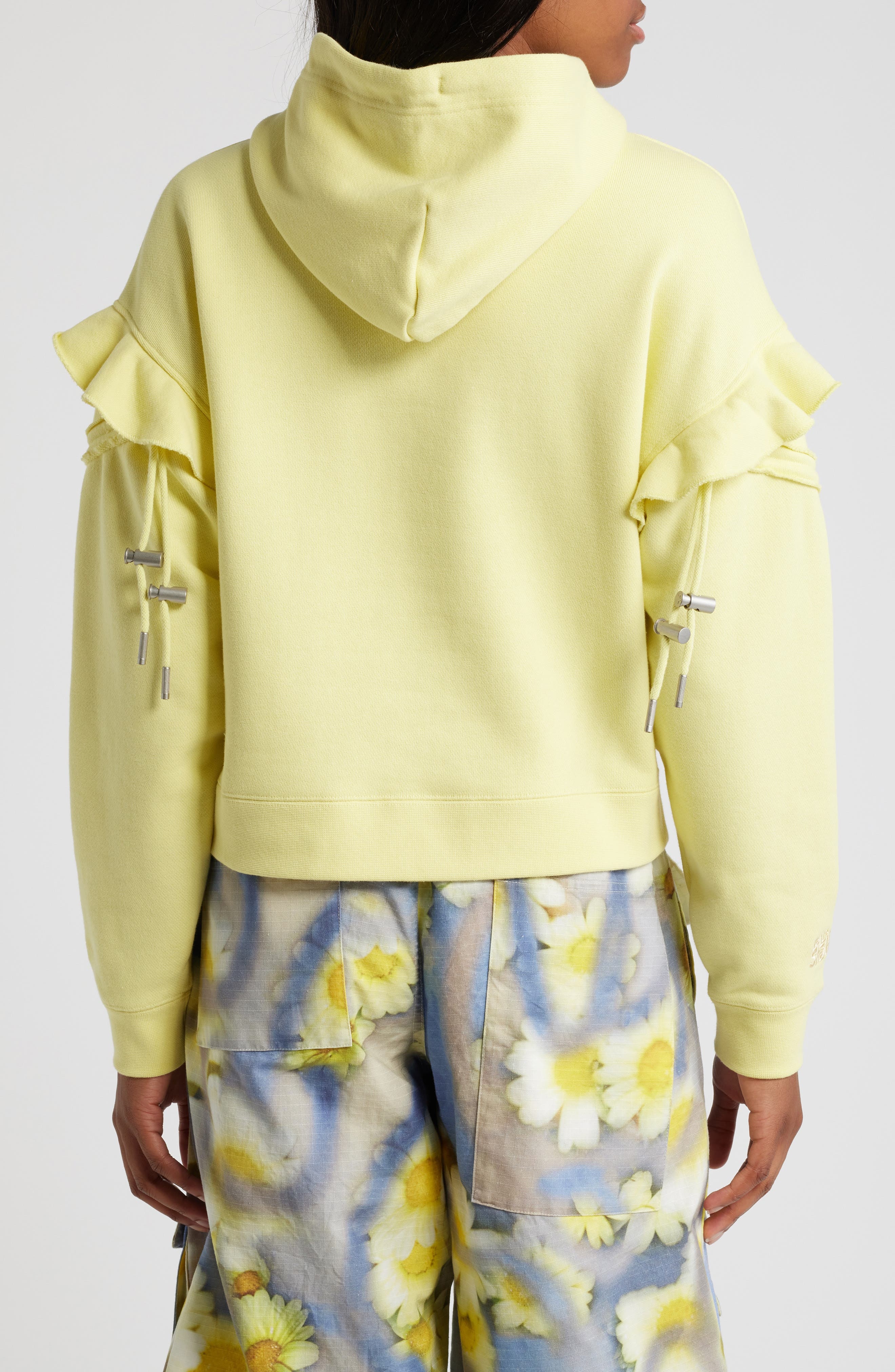 PUMA x Collina Strada Ruffle Cotton Hoodie in Yellow Pear at Nordstrom - 2