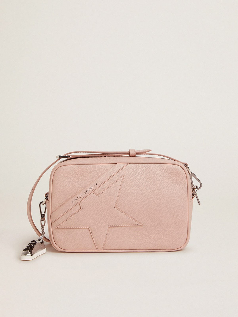 Star Bag in quartz-pink hammered leather with tone-on-tone star 1
