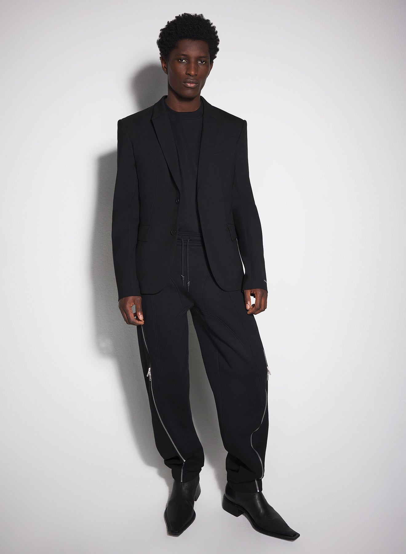 black light fleece zipped track pants - 1