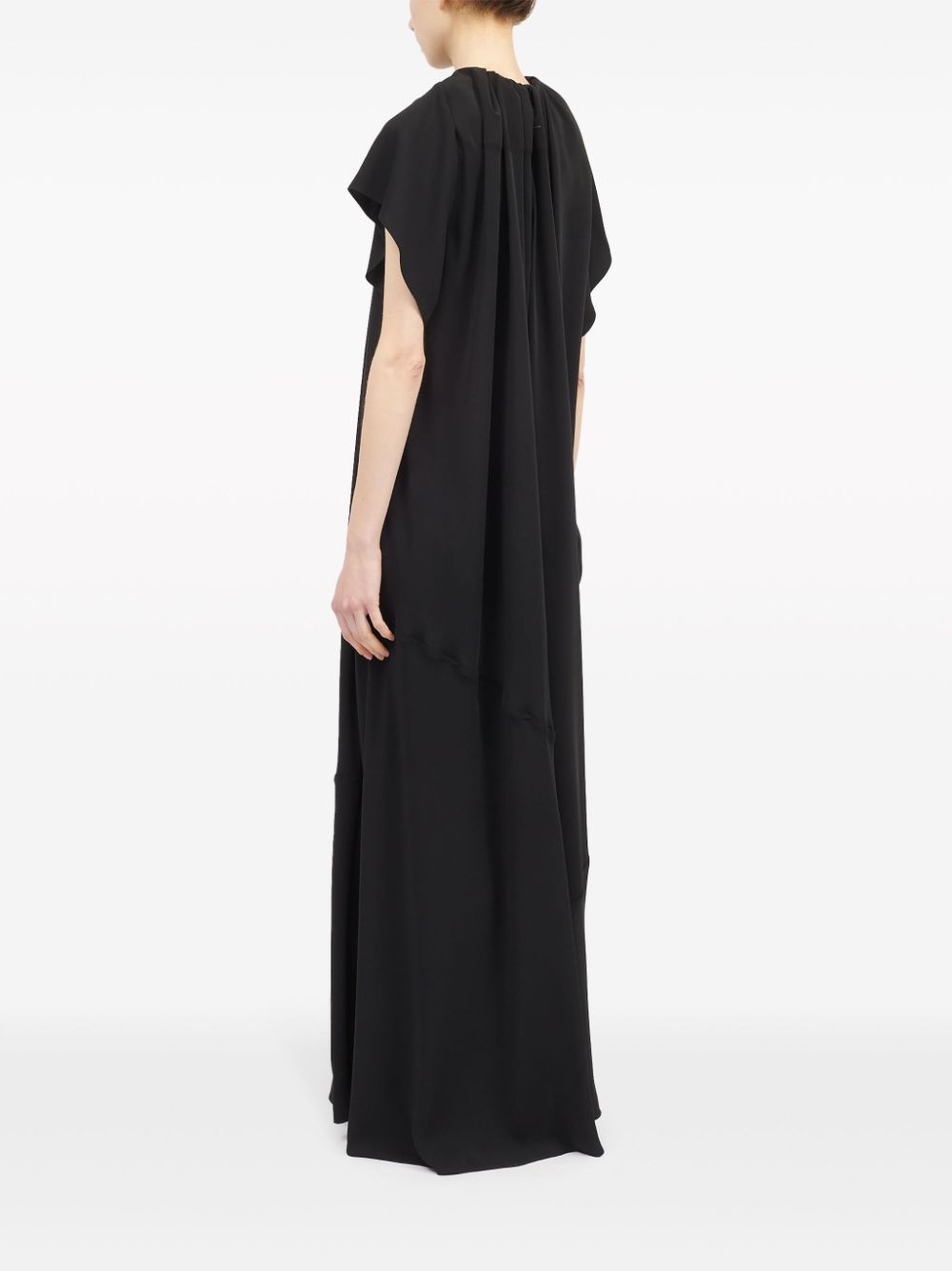 gathered short-sleeve maxi dress - 5
