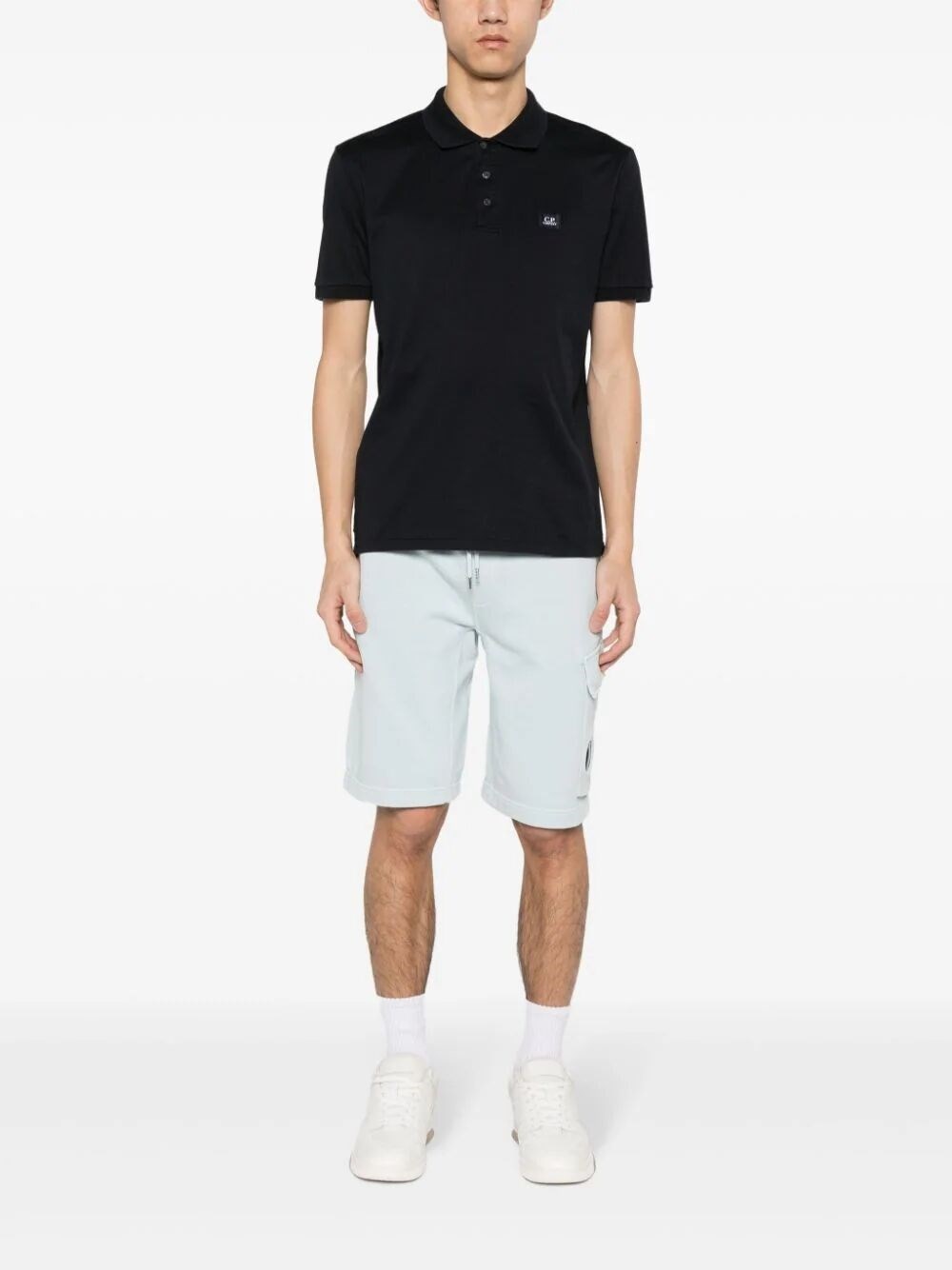 CP COMPANY｜SHORT-SLEEVED PIQUE/COLLAR (70/2 Mercerized C.P. Company Mercerized Cotton Dark Blue Men's Polo