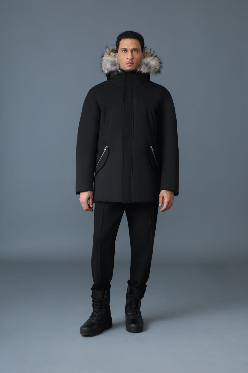 EDWARD-F 2-in-1 down parka with hooded bib and natural fur for men 3