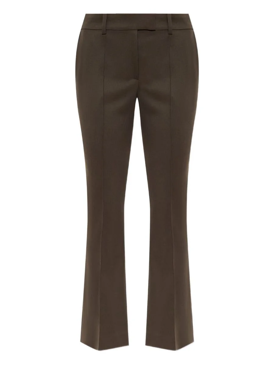 The Attico Brown Trousers In Stretch Wool Garbadine - 1